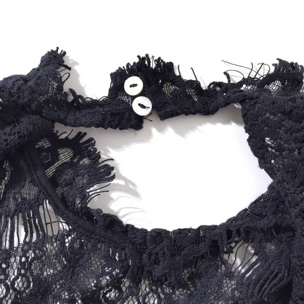Free People Black Daydream Lace Mini Dress M - Picture 9 of 14